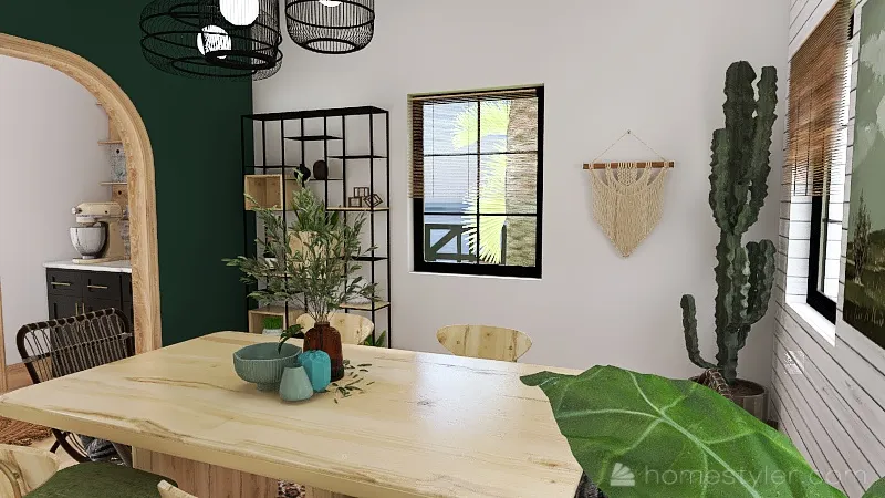 Bohemian Dining Room 3d design renderings