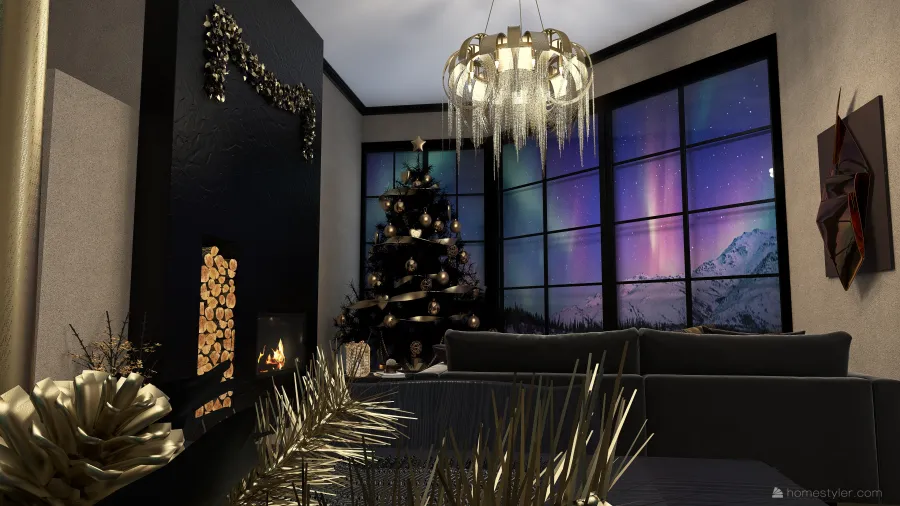 #ChristmasRoomContest_Una navidad diferente 3d design renderings