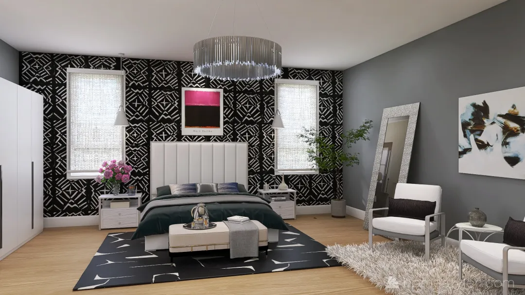 Yunia's master bedroom 3d design renderings