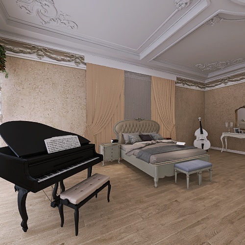 princess bedroom 3d design renderings