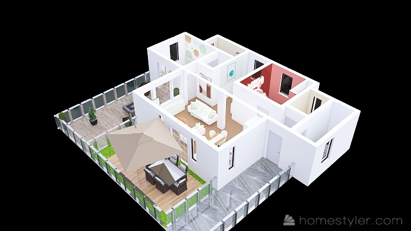 Sage Green House 3d design picture 143.45