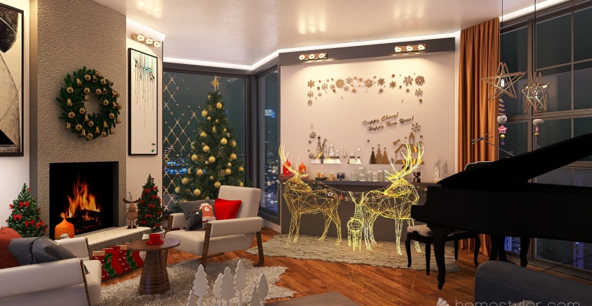 #ChristmasRoomContest-Mery Christmas 3d design renderings