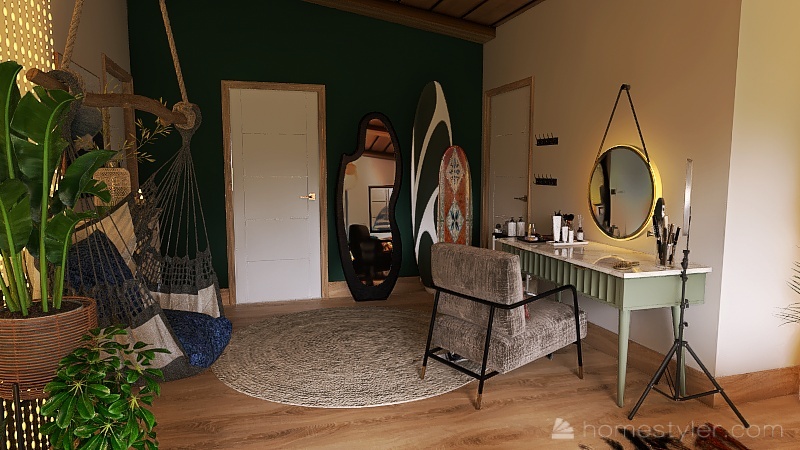 Bohemian Master Bedroom 3d design renderings