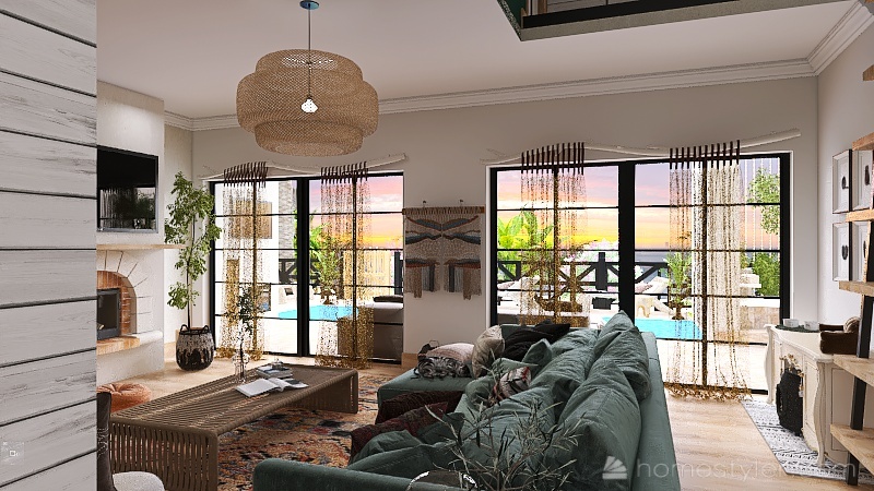 Bohemian Main Living 3d design renderings