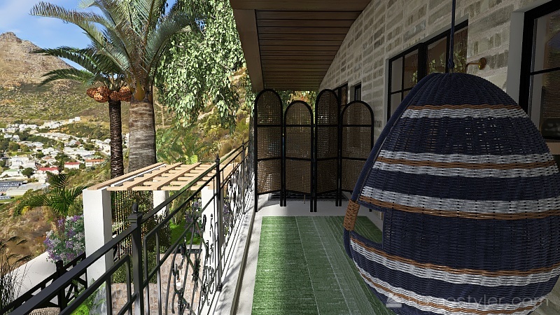 Bohemian Back Balcony 3d design renderings