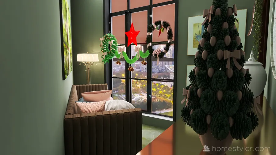 #ChristmasRoomContest - City  Modern Appartment 3d design renderings