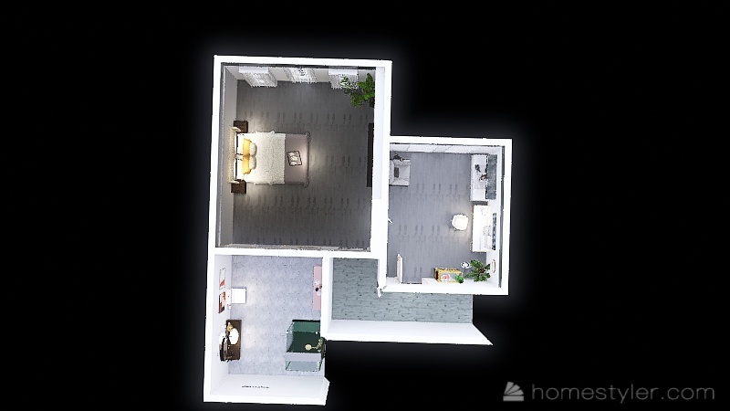 Room 1- Classic Black and White 3d design renderings