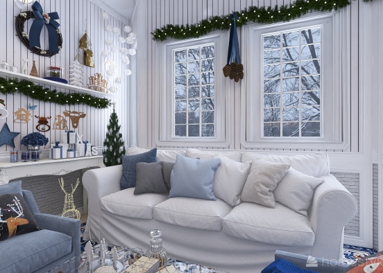 #ChristmasRoomContest Cottage House Design Rendering