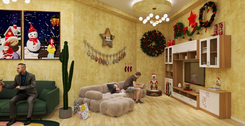#ChristmasRoomContest_Merry Christmas People 3d design renderings