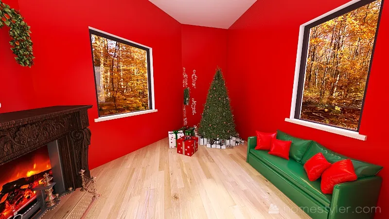 Christmas Tree Room 3d design renderings