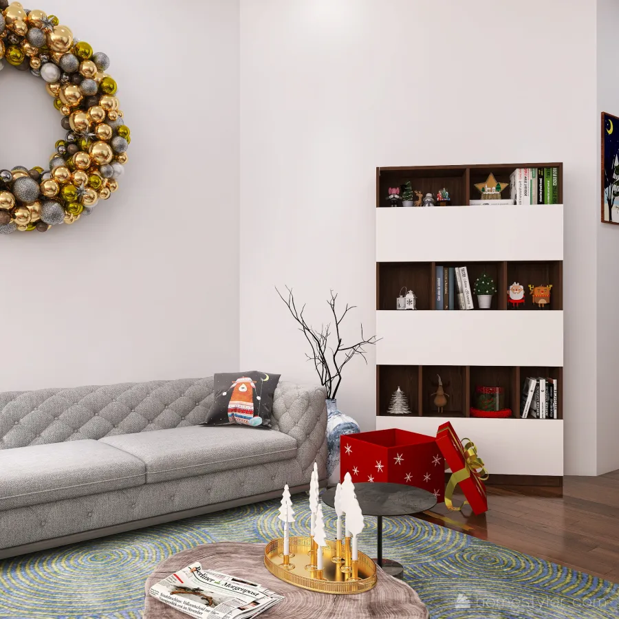 #ChristmasRoomContest_Cozy Christmas 3d design renderings