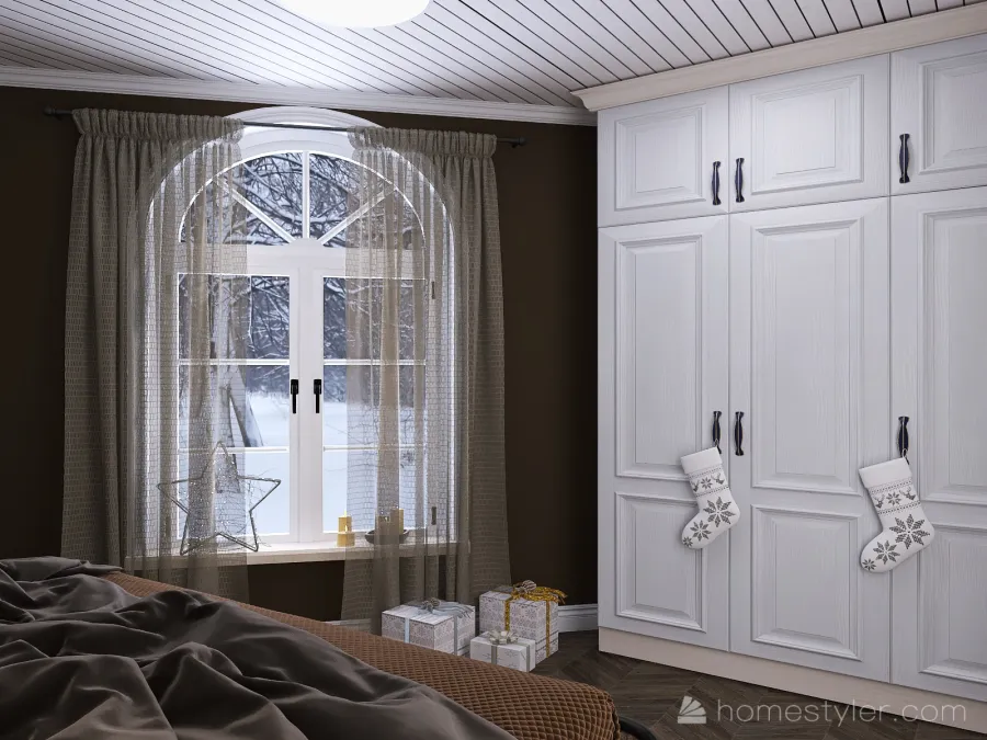 #ChristmasRoomContest_modern cozy Christmas home 3d design renderings