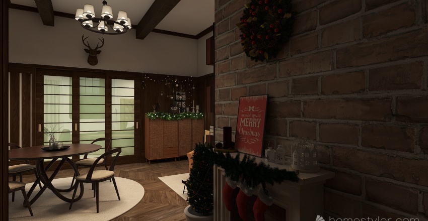#ChristmasRoomContest_ruralXmas 3d design renderings