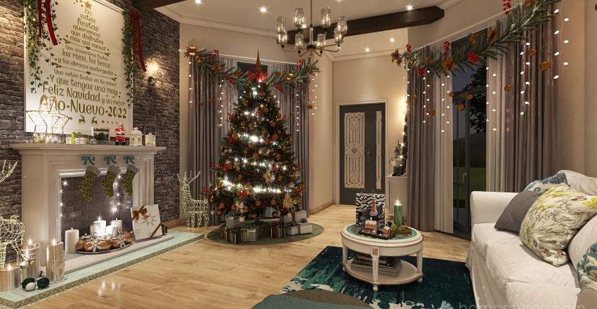 #ChristmasRoomContest-Veraniega Navidad en Argentina 3d design renderings