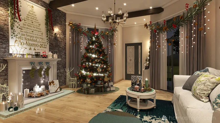 #ChristmasRoomContest-Veraniega Navidad en Argentina 3d design renderings