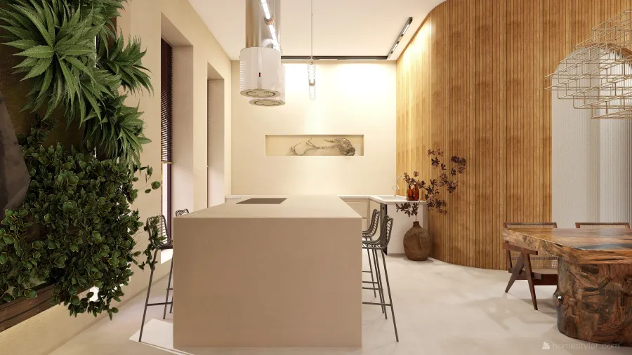 Living/Dining & Kitchen 3d design renderings