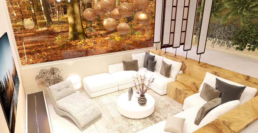 Living/Dining & Kitchen 3d design renderings