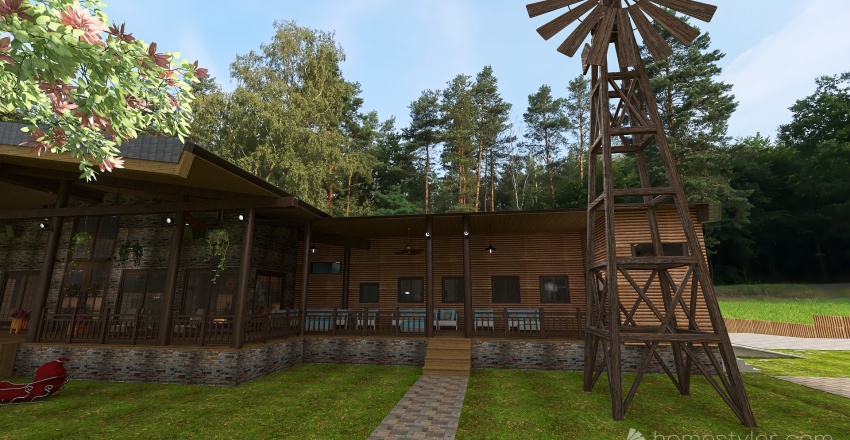 Rustic Home w/Walk-Out Basement 3d design renderings