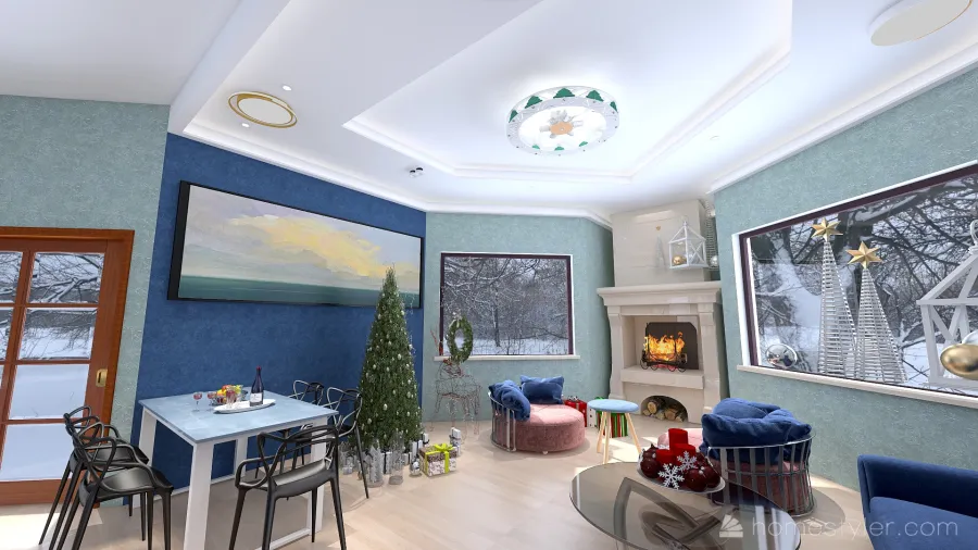 #ChristmasRoomContest_happy holiday 2022 3d design renderings
