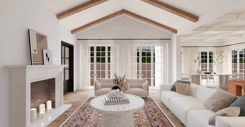Costal WarmTones Living Room 3d design renderings