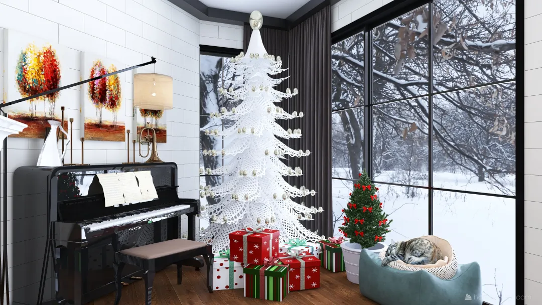 #ChristmasRoomContest  Glee Christmas Studio 3d design renderings