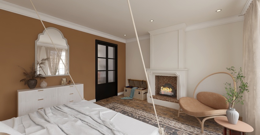 Costal WarmTones Bedroom 3d design renderings