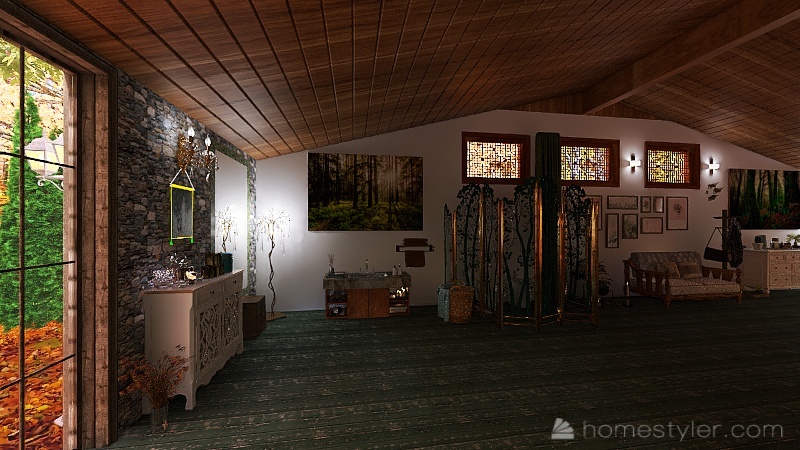 Casetta nel bosco 3d design renderings