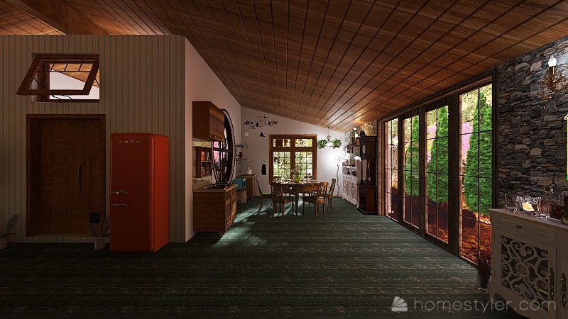 Casetta nel bosco 3d design renderings