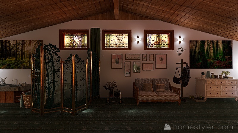 Casetta nel bosco 3d design renderings