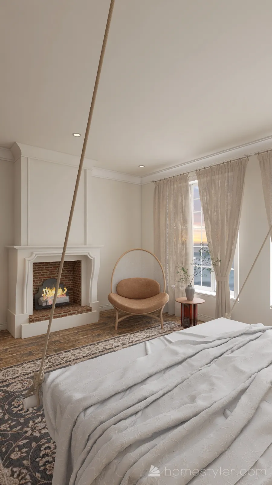 Costal WarmTones Bedroom 3d design renderings