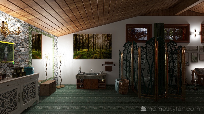 Casetta nel bosco 3d design renderings