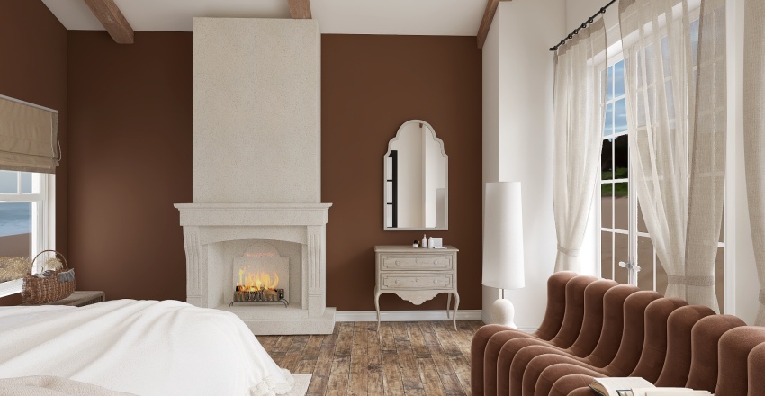 Costal WarmTones Master Bedroom 3d design renderings