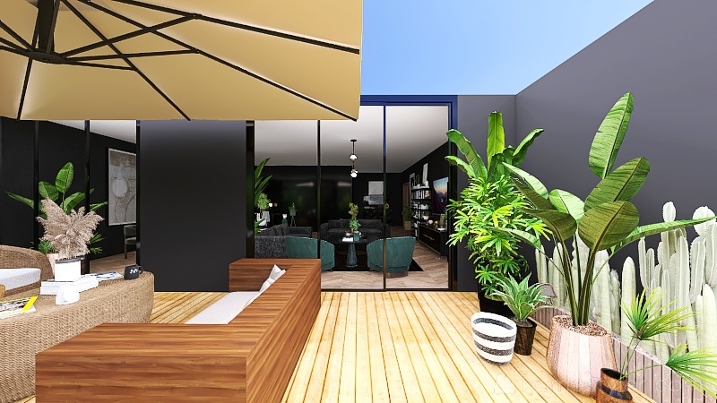 Black garden Villa 3d design renderings