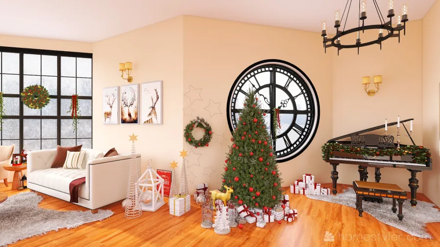 #ChristmasRoomContest - Merry Christmas 3d design renderings