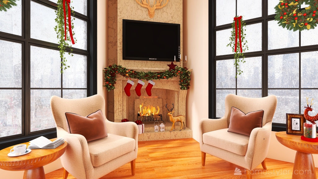 #ChristmasRoomContest - Merry Christmas 3d design renderings