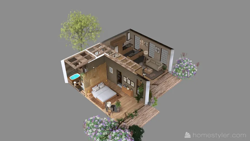 Modern Japanese Minimalist Small Home 3d design picture 73.89