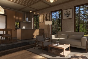 Modern Modern Japanese Minimalist Small Home Design Rendering