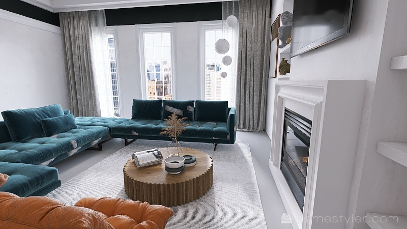 Room 1- Classic Black and White 3d design renderings