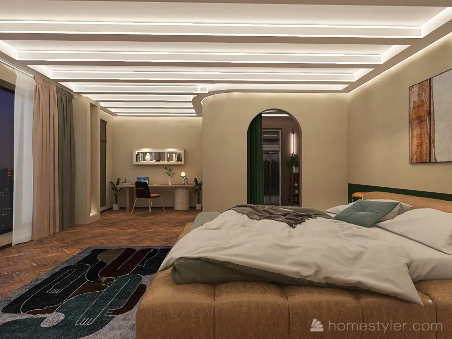 Cozy and Warm Master Bedroom 3d design renderings