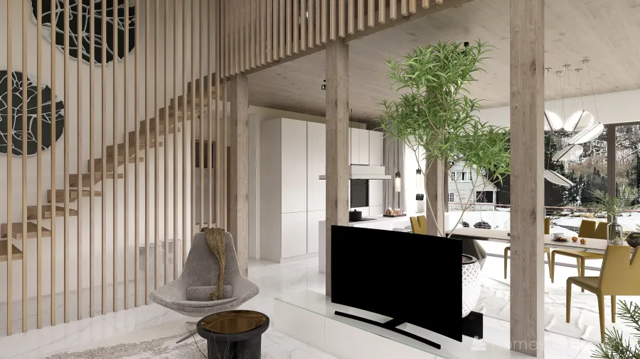 Scandinavian house 3d design renderings