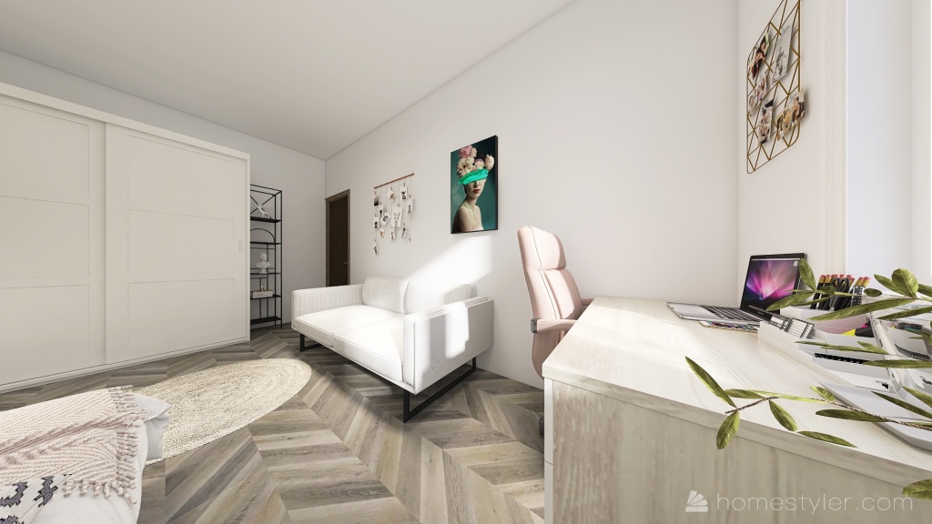 teenager's room #Skandynawski 3d design renderings