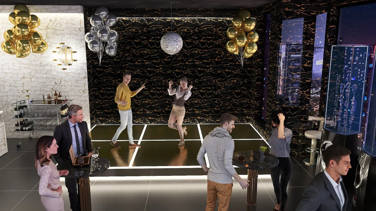 #PartyContest-Luxury Party Room 3d design renderings