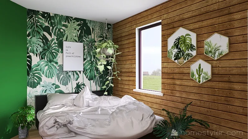 Rainforest inspired room 🌿 3d design renderings