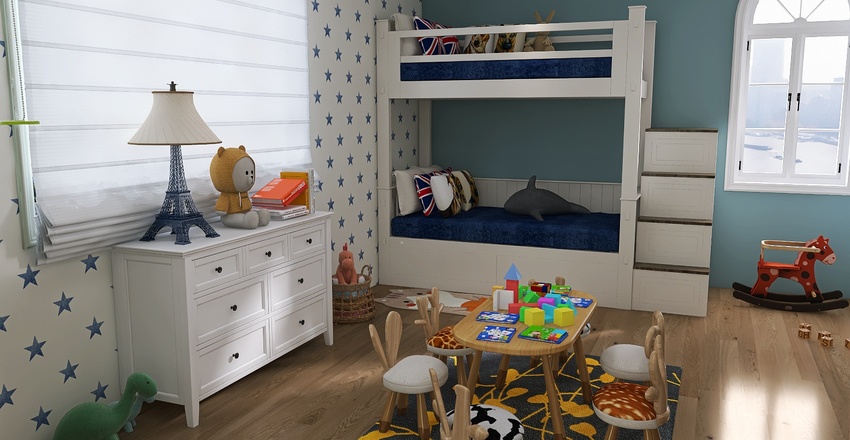 Kids Bedroom 3d design renderings