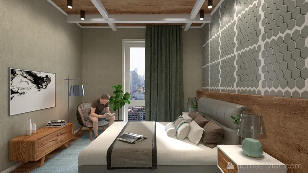 #Below 50 sqm #Loft  #Modern  #Residential  #Interior Design #50 - 100 sqm 3d design renderings