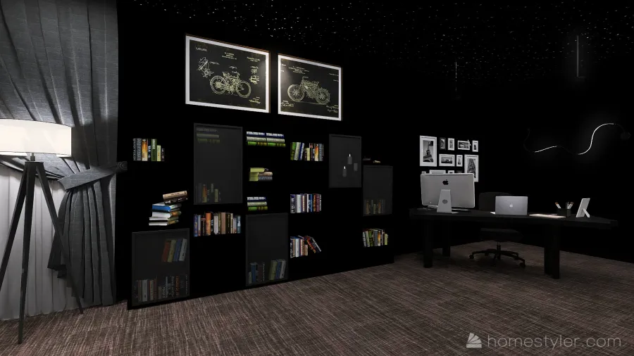 Dark Classroom 3d design renderings