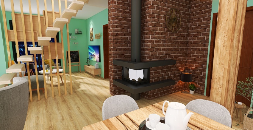 OLD HOUSE RENOVATION TORQUOISE 3d design renderings