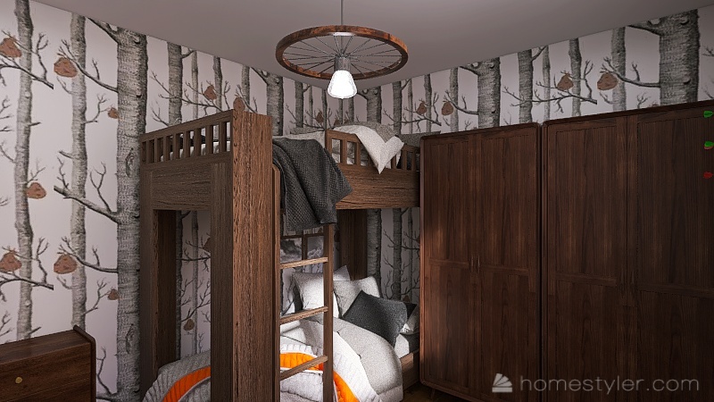 Familiy cabin in the woods 3d design renderings
