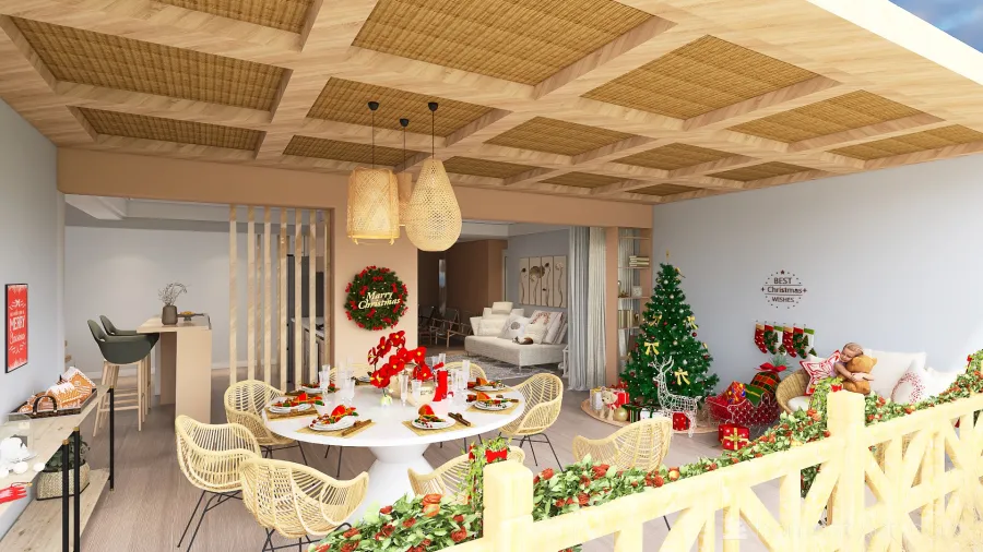 #PartyContest-new year on the beach 3d design renderings