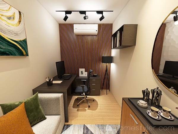 Home Oficce Aconchegante 3d design renderings